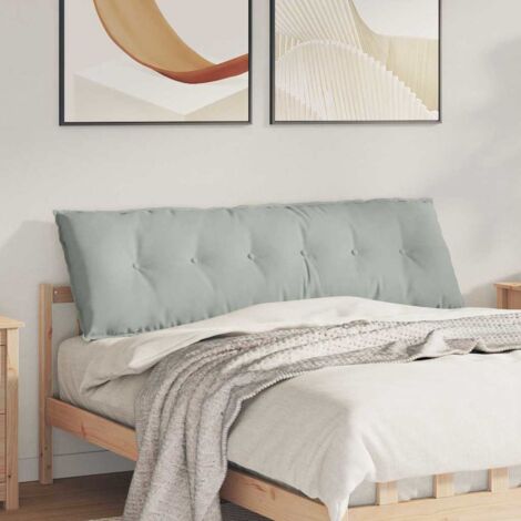 Cojín de Espalda Gris Claro 160 x 50 cm Tela de pana