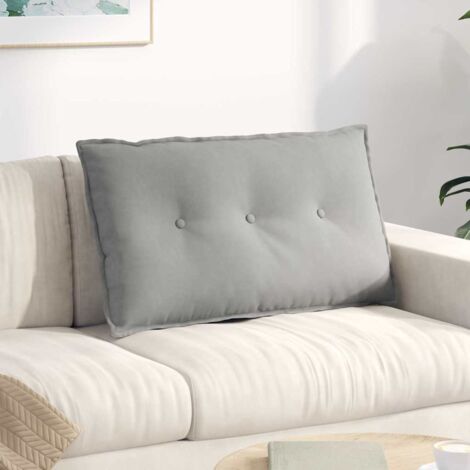 Cojín de Espalda Gris Claro 80 x 50 cm Tela de microfibra