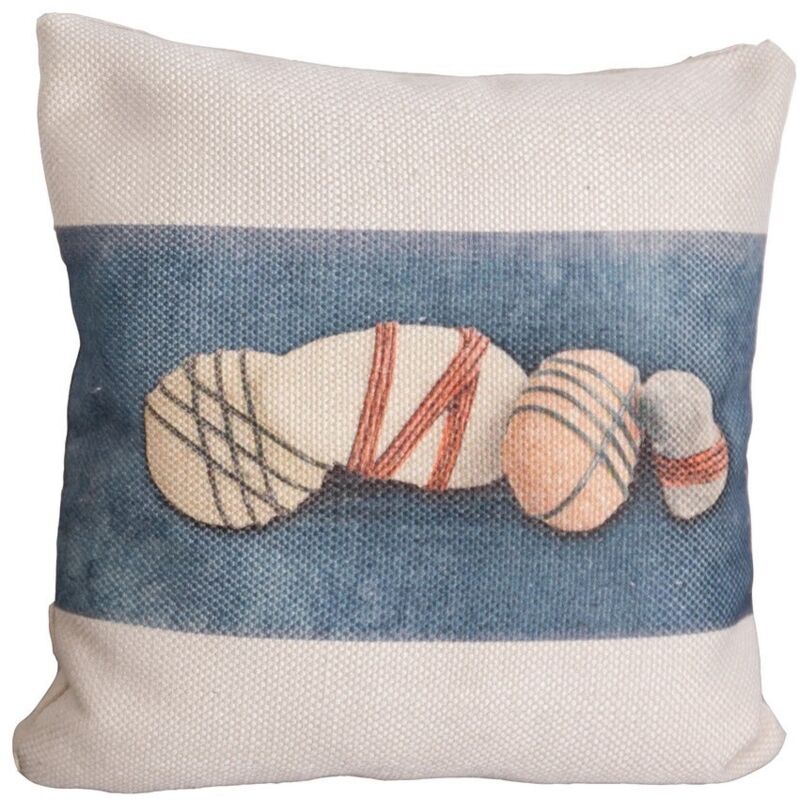 

Cojín de exterior Boho sostenible beige y azul de PET de 45x45 cm