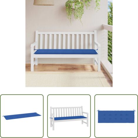 Cojín de exterior -  Cojín de banco de jardín tela Oxford azul 150x50x3 cm