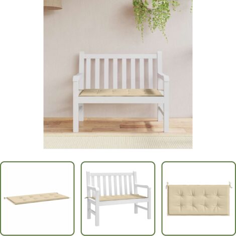 Cojín de exterior -  Cojín de banco de jardín tela Oxford beige 100x50x4 cm