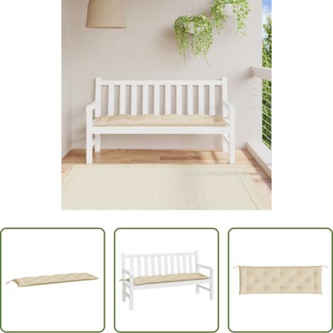 Cojín de exterior -  Cojín de banco de jardín tela Oxford beige 150x50x7 cm