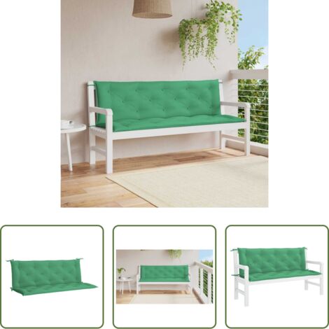 Cojín de exterior -  Cojín de banco de jardín tela Oxford verde 150x(50+50)x7 cm