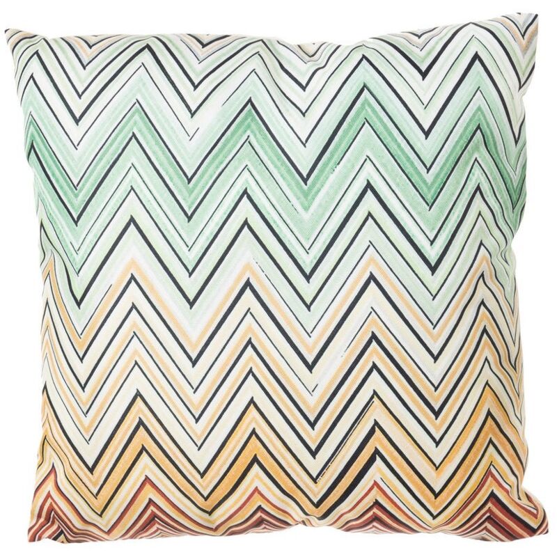 

Lolahome - Cojín de exterior estampado Zig Zag multicolor de poliésterde 45x45 cm