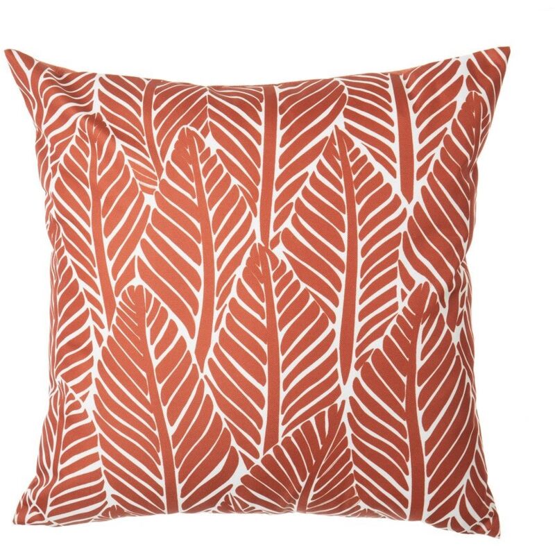 

Lolahome - Cojín de exterior hojas Sunset marrón rooibos de poliéster de 45x45 cm