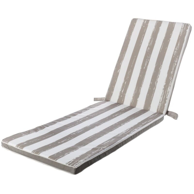 

Cojín de exterior para tumbona impermeable gris de poliéster de 55x190 cm