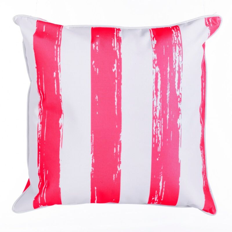 

Cojín de exterior Nauta de rayas rojo y blanco de poliésterde 45x45 cm