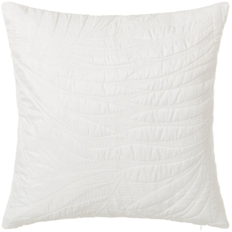 

Cojín de hojas blanco clásico de microfibra de 50x50 cm