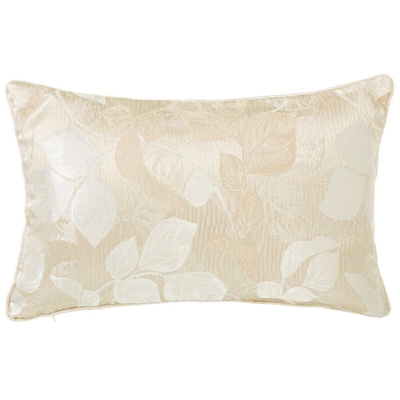 

Cojín de hojas rectangular beige clásico Jacquard de poliéster de 50x33 cm