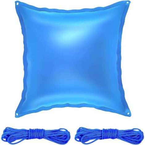 Cojín de invierno XXL para piscina de 120 x 120 cm, almohada de aire con doble costura para preparar la piscina para el invierno con cuerda, accesorio perfecto para proteger su piscina en condiciones 