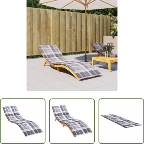 Cojín de jardín -  Cojín de tumbona de tela Oxford estampado de hojas 200x60x3 cm