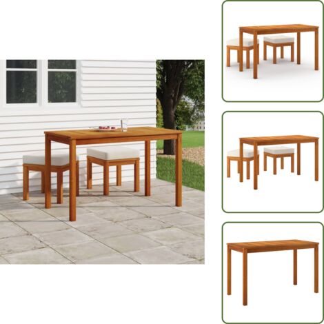 Cojín de jardín - vidaXL Set de comedor para jardín 3 piezas con cojines madera acacia - Comedor exterior