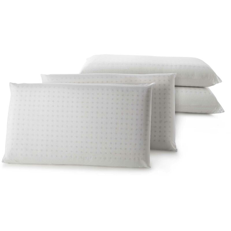 

Látex Deluxe Látex Almohada Made in Italy JABÓN 50X80 CM Set 4 PCS, Blanco, Doble