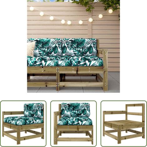 Cojín de madera -  Sillón de jardín con cojines madera de pino impregnada