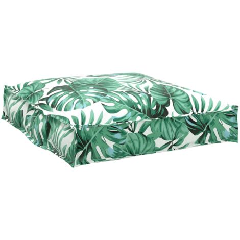 Cojín de palé para asiento Estampado de hojas 70 x 70 x 12 cm