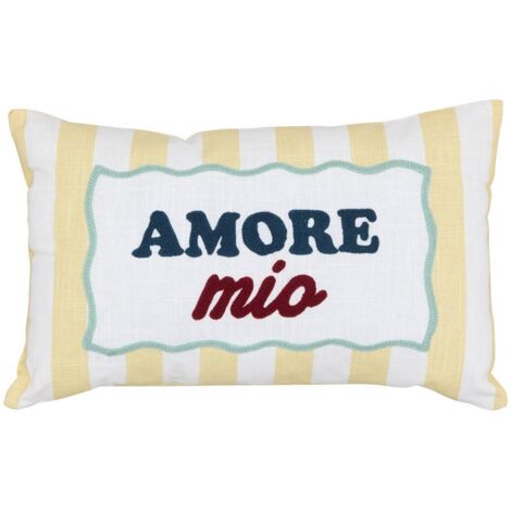 Cojín de pasta Della 50x10cm rayas amarillas - Atmosphera créateur d'intérieur