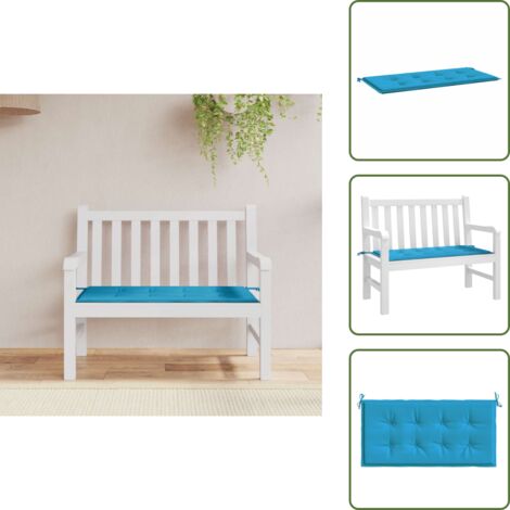 Cojín de patio - vidaXL Cojín de banco de jardín tela Oxford azul 100x50x3 cm - Cojín de salón