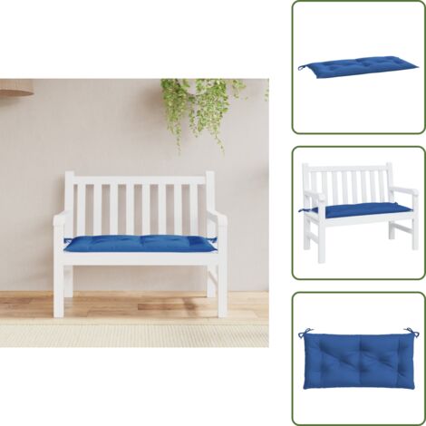 Cojín de patio - vidaXL Cojín de banco de jardín tela Oxford azul 110x50x7 cm - Cojín de salón
