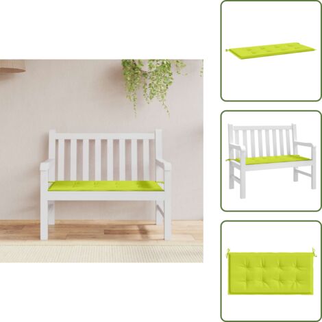 Cojín de patio - vidaXL Cojín de banco de jardín tela Oxford verde claro 100x50x3 cm - Cojín de salón