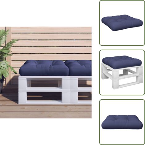 Cojín de patio - vidaXL Cojín de muebles de palets tela Oxford azul marino 58x58x10 cm - Cojín de salón