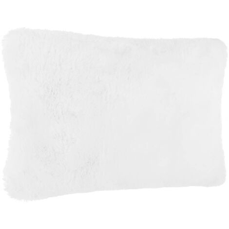 Cojín de pelo sintético - blanco 45 x 30 cm - Atmosphera créateur d'intérieur