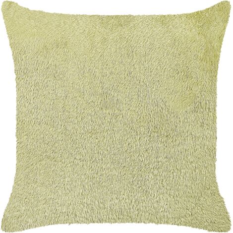 Cojín de poliéster verde 45 x 45 cm accesorio decorativo boho Pilea