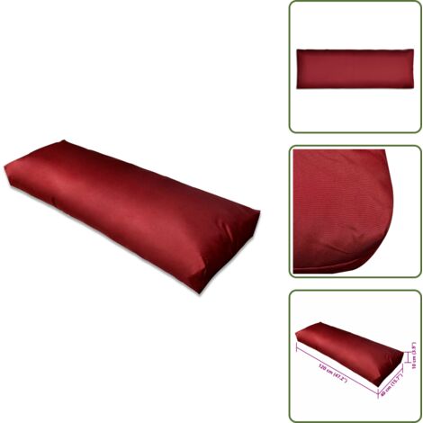 Cojín de poliéster - vidaXL Cojín de respaldo tapizado rojo vino tinto 120x40x10 cm - Cojín resistente al moho