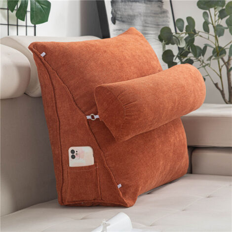 Cojín de respaldo ajustable, reposacabezas grueso con cojín, lavable a mano, ideal para lectura, soporte para la espalda, ropa de cama y tatamis.