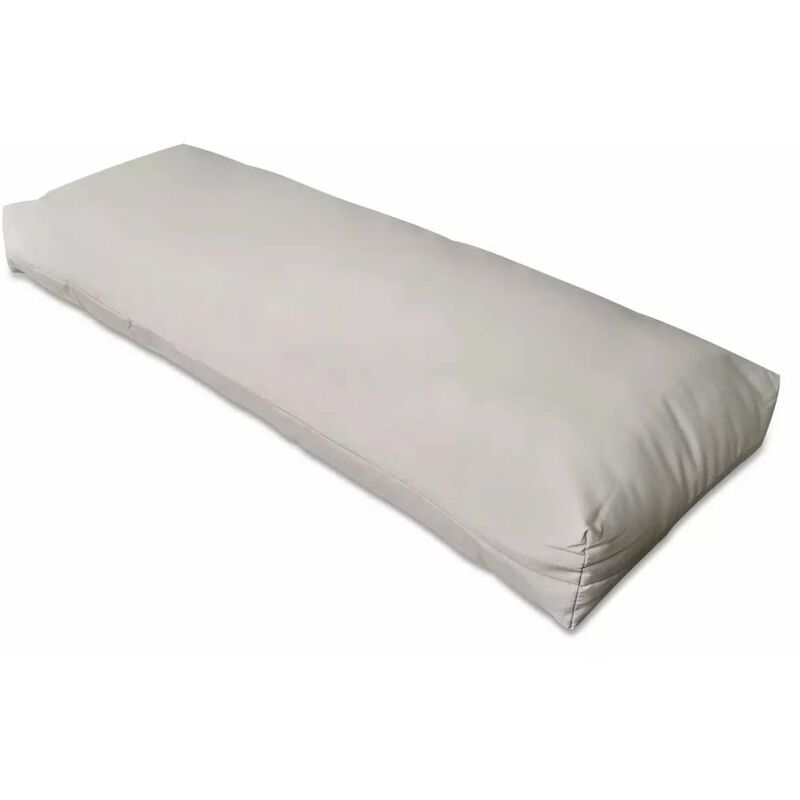

Cojín de respaldo tapizado blanco arena 120x40x10 cm