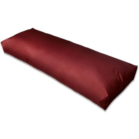 Cojín de respaldo tapizado rojo vino tinto 120x40x10 cm vidaXL
