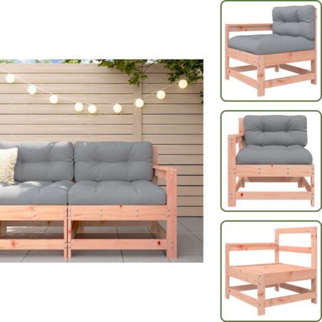 Cojín de respaldo - vidaXL Sillón de jardín con cojines madera maciza de abeto Douglas - Sillón exterior