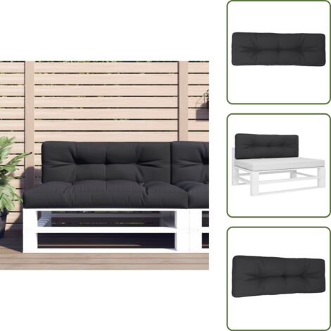 Cojín de salón - vidaXL Cojín para sofá de palets de tela negro 120x40x12 cm - Cojín de tela