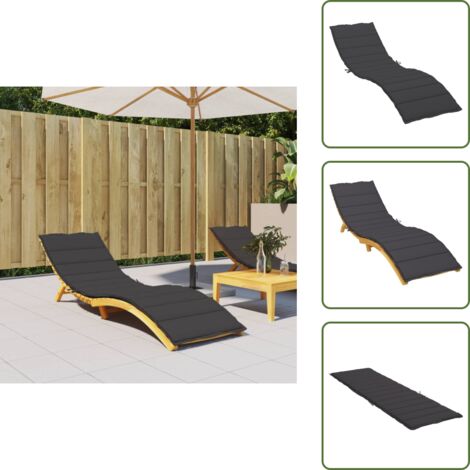 Cojín de sofá - vidaXL Cojín de tumbona de tela Oxford negro 200x60x3 cm - Cojín de patio