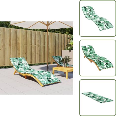 Cojín de sofá - vidaXL Cojín de tumbona tela Oxford estampado de hojas - Cojín de patio