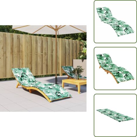 Cojín de sofá - vidaXL Cojín de tumbona tela Oxford estampado de hojas - Cojín de patio