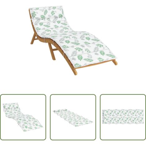 Cojín de sol -  Cojín para tumbona de sol y verde 178 x 60 x 4 cm Tela Oxford