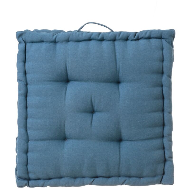 

Cojín de suelo azul moderno de algodón y poliéster de 45x45cm
