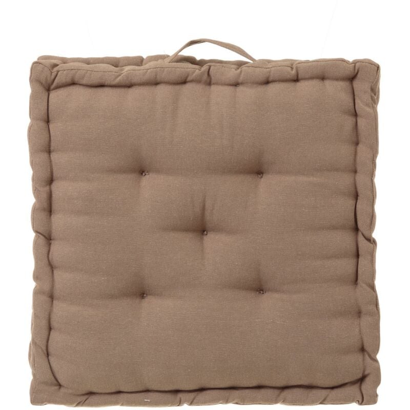 

Cojín de suelo beige moderno de algodón y poliéster de 45x45 cm