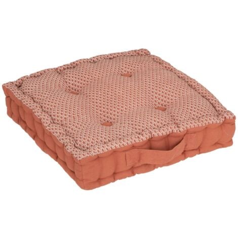 HOMEMAISON Cojín de suelo Otto algodón - rosa terracota - 40x40 cm - Atmosphera créateur d'intérieur