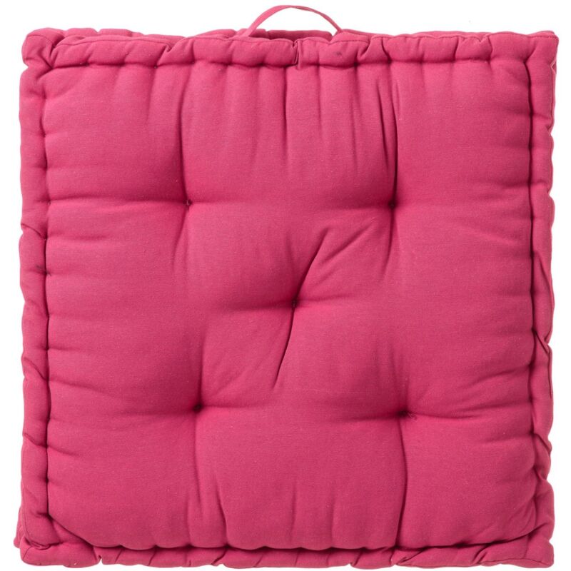 

Cojín de suelo rosa moderno de algodón y poliéster de 60x60cm
