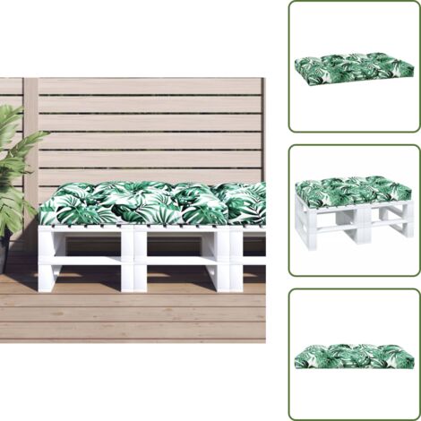 Cojín de tela - vidaXL Cojín de asiento de jardín de tela verde 120x80x12 cm - Cojín para patio