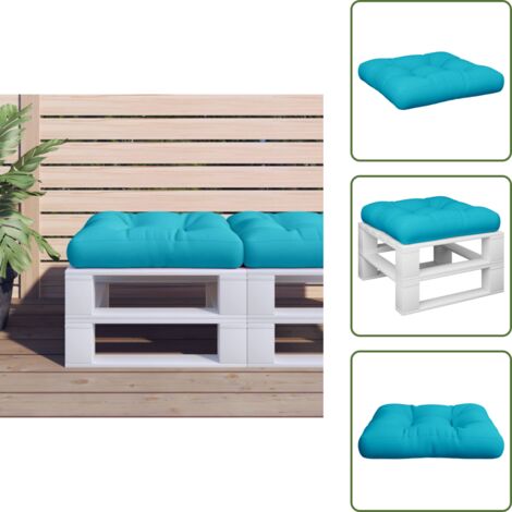 Cojín de tela - vidaXL Cojín para palés tela Oxford turquesa 58x58x10 cm - Cojín turquesa