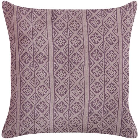 Cojín de terciopelo rosa 45 x 45 cm algodón geométrico bloque impreso Silbym