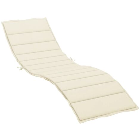 Cojín de tumbona de tela Oxford crema 200x60x3 cm vidaXL