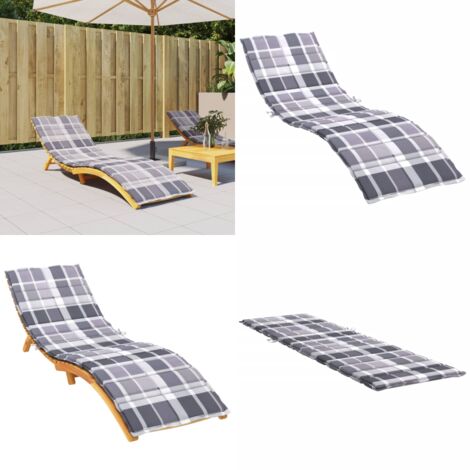 Cojín de tumbona de tela Oxford estampado de hojas 200x60x3 cm - Cojín de jardín - Cojín de tela