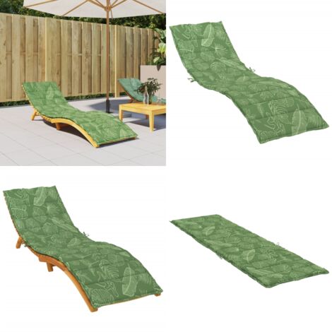 Cojín de tumbona tela Oxford estampado de hojas - Cojín de jardín - Cojín de exterior