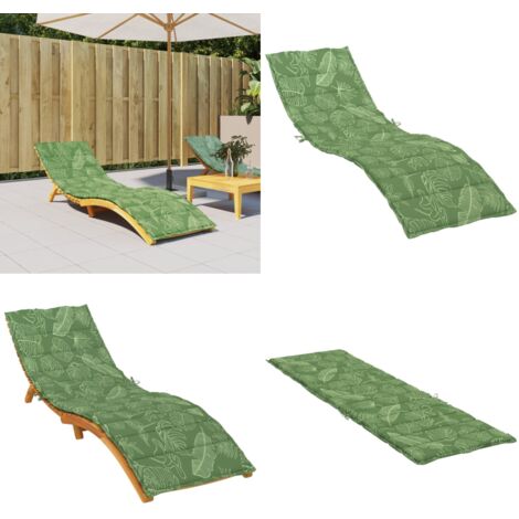 Cojín de tumbona tela Oxford estampado de hojas - Cojín de jardín - Cojín de exterior