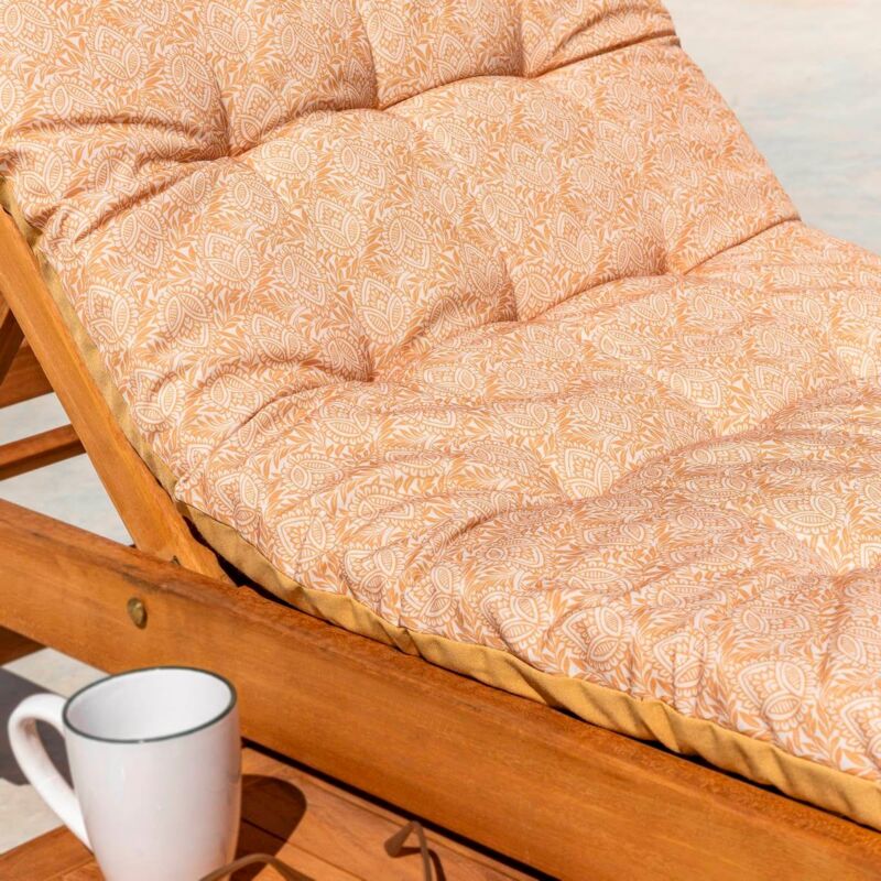 

Cojín de tumbona tratado para exterior beige de poliéster, de 190x55 cm