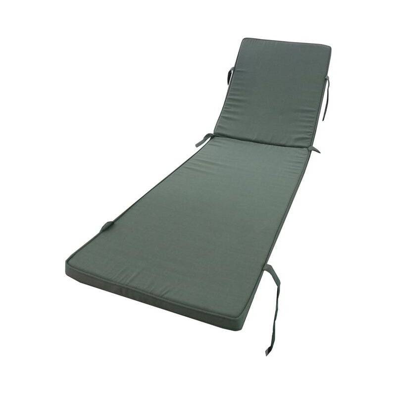 

Cojín de tumbona tratado para exterior verde de poliéster, de 190x55 cm