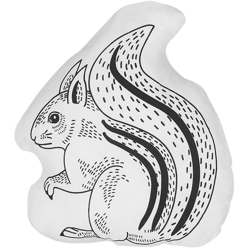 

Beliani - Cojín decorativo ardilla blanco/negro 42x48 cm KOLKATA